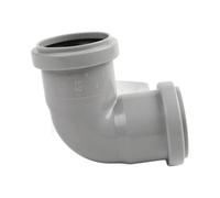 50mm 90 Degree Plastic Drain Pipe Elbow Connector | Connects 50mm drain pipes quickly at a right angle without glue or tools.