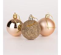 50mm/9Pcs Christmas Baubles Shatterproof Champagne Gold,Tree Decorations Shatchi Cream One Size