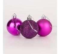 50mm/9Pcs Christmas Baubles Shatterproof Purple, Christmas Tree Decorations Ball Ornaments Balls Xmas Hanging Decorations Holiday Decor - Shiny,Matte,Glitter