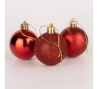50mm/9Pcs Christmas Baubles Shatterproof Red, Christmas Tree Decorations Ball Ornaments Balls Hanging Decorations Holiday Decor - Shiny,Matte,Glitter Shatchi Red One Size
