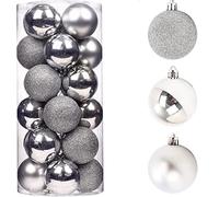 50mm/9Pcs Christmas Baubles Shatterproof Silver, Christmas Tree Decorations Ball Ornaments Balls Xmas Hanging Decorations Holiday Decor - Shiny,Matte,Glitter