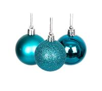 50mm/9Pcs Christmas Baubles Shatterproof Teal Blue, Christmas Tree Decorations Ball Ornaments Balls Xmas Hanging Decorations Holiday Decor - Shiny,Matte,Glitter