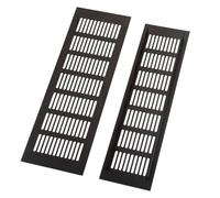 50mm Aluminium Ventilation Cover, 2pcs Black Wide Breathable Mesh Vent Cover for Cabinet, Wardrobe Door, Sink(50x500 mm)