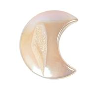 50mm Angel Aura Druzy Drusy Agate Gemstone Carved Moon Reiki Healing Stone 2 inches
