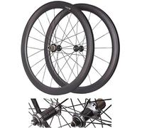50Mm Carbon Tubeless Wheelset C/V/Rim Brake Road Bike Rear Wheel Front Wheel 700C Bicycle Wheels Quick Release, Front 2 Rear 5 Bearings,Silver