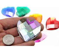 50mm Crystal AB H702 Large Self Adhesive Heart Acrylic Cosplay Gem Flat Back Plastic Stick On Rhinestone For Cosplay Costumes, Scrapbooking, Props, Crafts Embelishments Sticker Valentine's Day 1PC