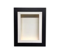 50mm Deep Shadow Box Frame: Memory Box Display Case -Black Frame/10 X 8 Inches