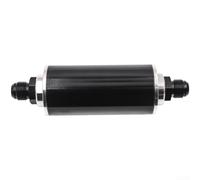 50mm Diameter Oil Filter AN8 AN10 for Modification(Black + Silver) | AN6/AN8/AN10 fittings, high flow rate, aluminum alloy body, black/red finish, easy install