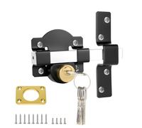 50mm Double Sided Long Throw Gate Lock, Heavy Duty Stainless Steel Mortise Deadbolt Lock with 5 Keys, for 50mm Thick Wooden Garden Gates, Sheds, Garage and Security Doors
