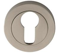 Loops 50mm Euro Profile Escutcheon Concealed Fix Satin Nickel Keyhole Cover in Metallics Loops Metallics