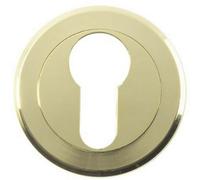 Loops 50mm Euro Profile Round Escutcheon Beveled Edge Concealed Fix Stainless Brass in Metallics Loops Metallics