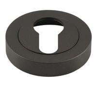 50mm Euro Profile Round Escutcheon Concealed Fix Matt Bronze Keyhole Cover