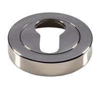 50mm Euro Profile Round Escutcheon Concealed Fix Polished Nickel Keyhole Cover