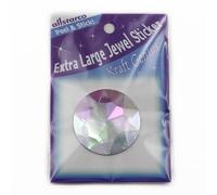 50mm Extra Large Self Adhesive Round Jewels Acrylic Rhinestones Stick On Plastic Gems For Cosplay - 2 Pieces (Crystal AB H702)
