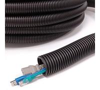 50mm Flexible Conduit Outdoor Cable IP40 25 Meter Coil - Underground, External Trunking, Electrical Ducting, Hose Pipe Wire Protection. Polypropylene
