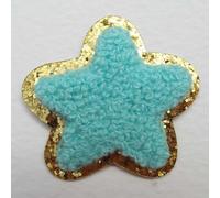 50mm Fluffy Gold Sequin Star Flower Iron On Patch 11 Colour Buy 1 2 Motifs 749D, 06 Baby Turquoise Blue, 1