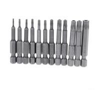 50mm For Torx Bit Set 12pcs For T5 T7 T8 T27 T40 1/4 Inch Hex Shank Compatible With Cordless Electric And Air Powered Screwdrivers