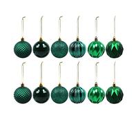 50mm Glitter Christmas Baubles, 12 Set Shatterproof Ball Ornaments for Christmas Tree - Green, 5cm/12pc