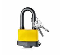 50mm Heavy-Duty Reinforced Padlock Weatherproof Laminated Steel Lock with Extra Strength & Durability Includes 2 Keys Ideal for Gym Locker, Garage, Fence, and Shed (Long Shackle)