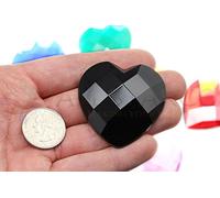 50mm Jet Black H101 Large Self Adhesive Heart Acrylic Cosplay Gem Flat Back Plastic Stick On Rhinestone For Cosplay Costumes, Scrapbooking, Props, Crafts Embelishments Sticker Valentine's Day 1PC