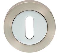 50mm Lock Profile Escutcheon 10mm Depth Concealed Fix Satin Nickel/Chrome