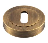 50mm Lock Profile Round Escutcheon Concealed Fix Antique Brass Keyhole Cover