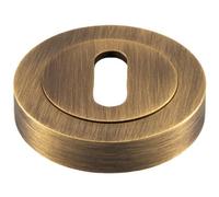 50mm Lock Profile Round Escutcheon Concealed Fix Antique Brass Keyhole Cover