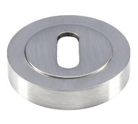 50mm Lock Profile Round Escutcheon Concealed Fix Satin Nickel Keyhole Cover