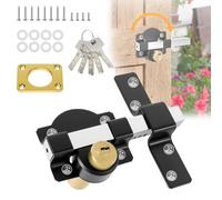 50mm Long Throw Double Sided Mortise Gate Lock, Stainless Steel Both Side Lock Deadbolt with 5 Keys, Anti-Theft Security Lock for 50mm Thick Wooden Garden Gates, Shed & Yard Doors