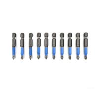 50mm Magnetic Screwdriver Bits, 10pcs Non Slip Set with PH1, PH2, PH3, PZ1, PZ2, PZ3 for User Friendly Operation (PH1)