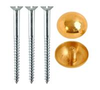 50mm Mirror Screw Brass Dome Screw Caps Mirror Screws with Decorative Cap Covers Mirror Screws Fitting Set for Mirror Tables Bath Plates Wardrobes Glass Signs Pack of 20.