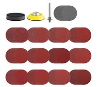 50mm Sanding Discs with Sanding Pad 6mm Shank for 2 inch Drill Attachment P80/100/120/150/240/320/400/600/800/1000/1200 2000/3000 Grit Sandpaper 130PCS