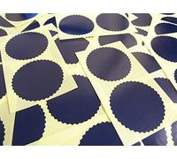 50mm Serrated Edge, Gloss Dark Blue, Certificate Wafer Company Seal Labels, Stickers for Embossing, Awards & Rewards