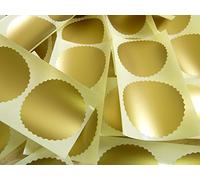50mm Serrated Edge, Matt Gold, Certificate Wafer Company Seal Labels, Stickers for Embossing, Awards & Rewards