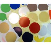 50mm Serrated Edge, Mixed Colour Pack, Certificate Wafer Company Seal Labels, Stickers for Embossing, Awards & Rewards