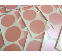 50mm Serrated Edge, Pearlescent Pink, Certificate Wafer Company Seal Labels, Stickers for Embossing, Awards & Rewards