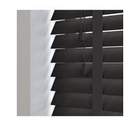50mm Slat Black Real Wood Venetian Blind With Tapes 120Cm Drop 175Cm Wide