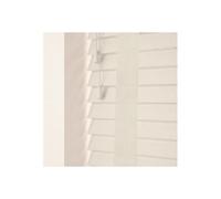 50mm Slat Cream Real Wood Venetian Blind With Tapes 120Cm Drop 65Cm Wide