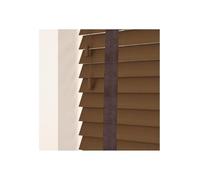 50mm Slat Dark Oak Real Wood Venetian Blind With Tapes120cm Drop