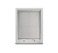 50mm Slat Grey Grained Faux Wood Venetian Blind With Strings 150Cm Drop - 75Cm