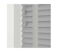 New Edge Blinds 50Mm Slat Light Grey Real Wood Venetian Blind With Tapes 120Cm Drop 150Cm Wide, Grey