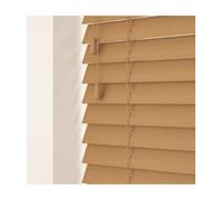 50mm Slat Light Oak Real Wood Venetian Blind With Strings 120Cm Drop 180Cm Wide