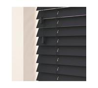 50mm Slat Slate Grey Real Wood Venetian Blind With Strings 120Cm Drop 145Cm Wide