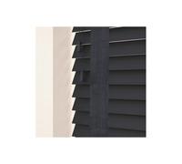 50mm Slat Slate Grey Real Wood Venetian Blind With Tapes 120cm Drop, 115cm