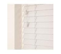 50mm Slat White Real Wood Venetian Blind With Strings 120cm Drop, 180cm