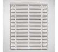 New Edge Blinds 50Mm Slat White Real Wood Venetian Blind With Tapes 120Cm Drop 150Cm Wide, White