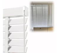 50mm Slats Indoor Wood Venetian Blinds, Wooden Window Shades, Custom Size Wide 45cm 65cm 80cm 90cm 120cm 140cm 155cm 160cm Blackout Privacy Horizontal Blind(White)