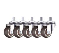 50mm Soft TPE Caster WheelsSet of 5 Durable Rubber Replacement for Office Chair & Furniture Rollers (M10 Bolt 1.5 Inch) Smooth Mobility & Floor Protection