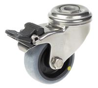 50mm stainless steel swivel/brake castor with grey electrically conductive therm