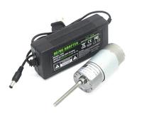 50MM Threaded Screw Long Shaft 37-545 DC Reduction Gear electronic starter 12V 24V High Torque Speed Regulation Automation electronic starter MQXFCZUX(With Power Supply,12V 12rpm)